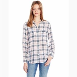 Equipment Slim Signature Silk Shirt Nature White Plaid S Button Down